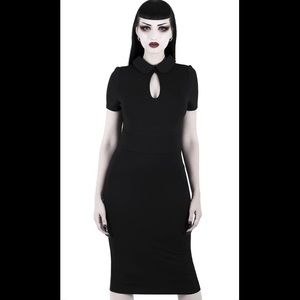 KILLSTAR Rebecca Read Black Pencil Dress Large L